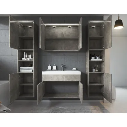 Meuble de salle de bain de Paso XL - Badplaats - Beton gris – Armoire rangement 3