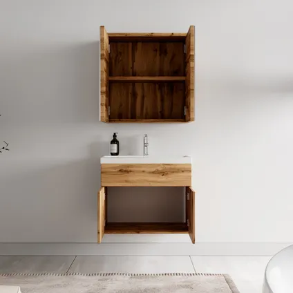 Meuble de salle de bain Montreal 01 - Badplaats - 60 cm Chene - mirroir cabinet 3