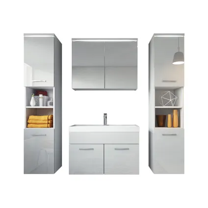 Meuble de salle de bain de Paso XL - Badplaats - Blanc brillant – Armoire meuble 6