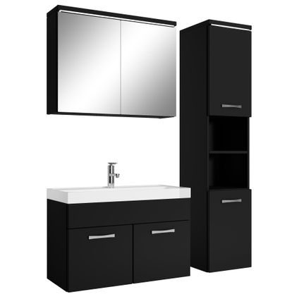 Meuble de salle de bain de Paso 80 cm - Badplaats - Noir mat – Armoire meuble