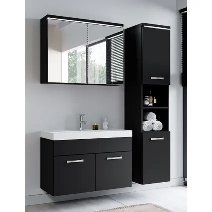Meuble de salle de bain de Paso 80 cm - Badplaats - Noir mat – Armoire meuble 2