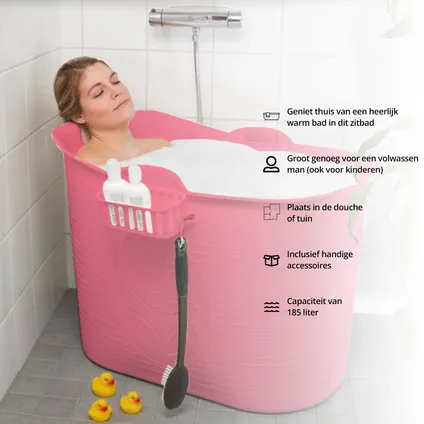 FlinQ Bath Bucket 1.0 - Badkuip - Zitbad - 185L - Roze 2
