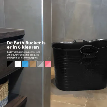 FlinQ Bath Bucket 1.0 - Badkuip - Zitbad - 185L - Zwart 3