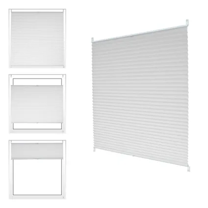 Store Plissé ECD Germany Fenêtre 60 x 100 cm - Blanc - Klemmfix - Sans Perçage 6