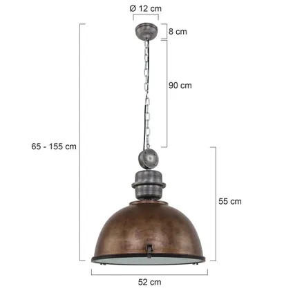 Steinhauer hanglamp bikkelxxl 7834b bruin 6
