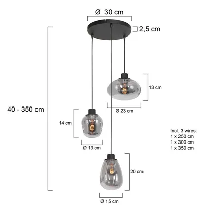 Steinhauer hanglamp reflexion Ø 40cm 3079 zwart 8