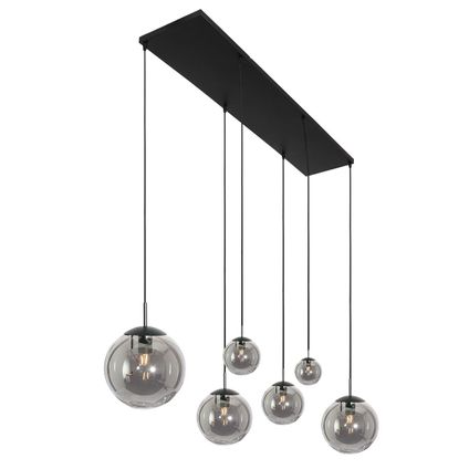Steinhauer hanglamp bollique L 120cm B 25cm 6 lichts 3499 zwart