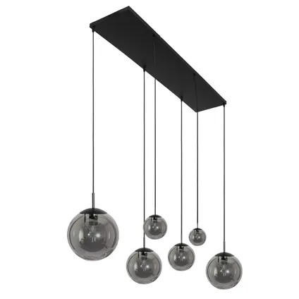 Steinhauer hanglamp bollique L 120cm B 25cm 6 lichts 3499 zwart 5