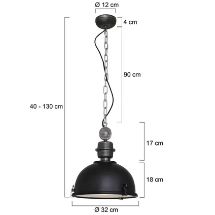 Steinhauer hanglamp industrieel bikkel 7978zw zwart 7