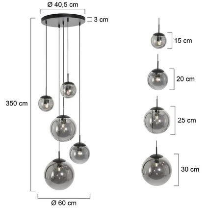 Steinhauer hanglamp bollique Ø 60cm 2730 zwart 10