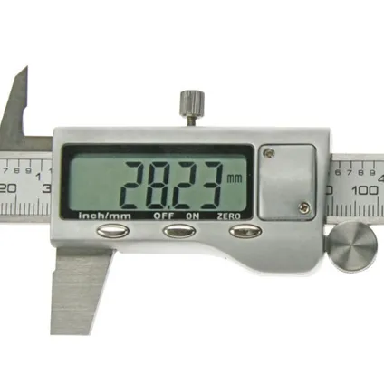 Toolland Hoogwaardige digitale schuifmaat, metingen tot 150 mm, nauwkeurigheid tot 0.01 mm, Grijs, R 2