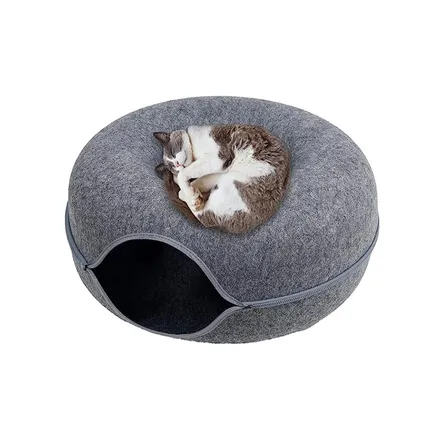 Flokoo - Donutmand voor Katten en Honden - Grijs - Diameter 61 cm - Kattenmand 4