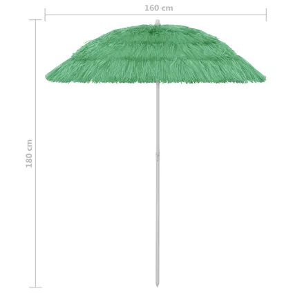 vidaXL Parasol de plage Hawaii Vert 180 cm 9