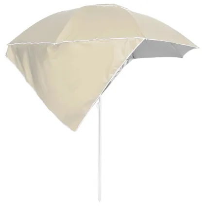 vidaXL Parasol de plage avec parois latérales Sableux 215 cm 4