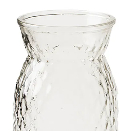 Jodeco Bloemenvaas - helder bewerkt/transparant glas - H25 x D13.5 cm 2