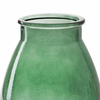 Jodeco Bloemenvaas druppel vorm - mistic groen/transparant glas - H17 x D14 cm 2