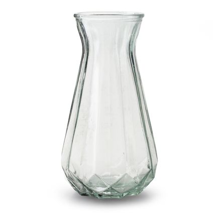 Jodeco Bloemenvaas - Stijlvol model - helder/transparant glas - H24 x D13,5 cm