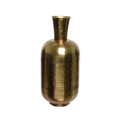 Decoris Vaas - metaal - goudkleurig - 20 x 45 cm