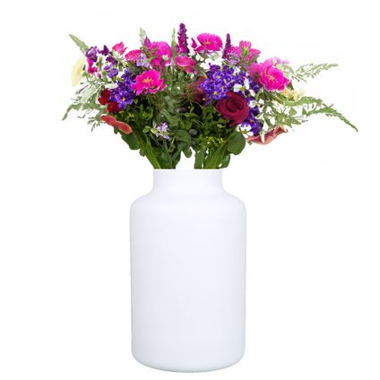 Floran Vaas - Apotheker model - mat wit glas - H25 x D15 cm