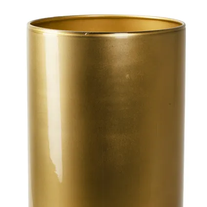 Jodeco Bloemenvaas - cilinder model glas metallic goud - H30 x D15 cm 2