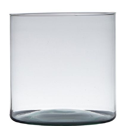 Hakbijl Glass Vaas - transparant - cylinder vorm - 30 x 19 cm