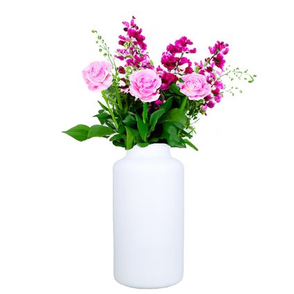 Floran Vaas - Apotheker model - mat wit glas - H30 x D15 cm