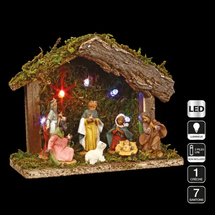 Feeric lights & Christmas Kerststal - met figuren - L18 x H13,5 cm 3