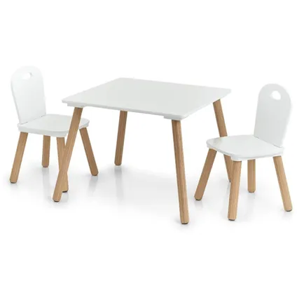 Stevige Kindertafel set met Stoeltjes - 55x55x45 cm 4