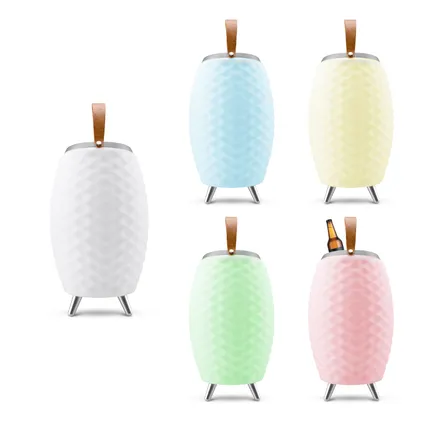 FlinQ Bali XL - Lampe à haut-parleur - Wijnkoeler - Bluetooth - RGB - Blanc 5