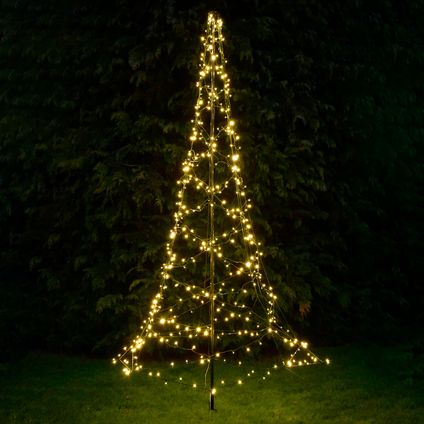 FlinQ Vlaggenmast Kerstboom 3m Warmwit