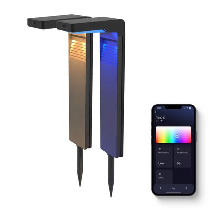 FlinQ Gaia - Smart Solar Tuinlamp - 2-pack - Zwart