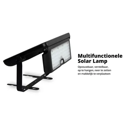 FlinQ Projecteur - Applique solaire - Lampe de jardin solaire - Détecteur de mouvement - 10W - Noir 5