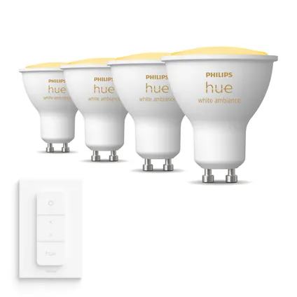 Philips Hue Pack d'expansion White Ambiance GU10 4 Lampes