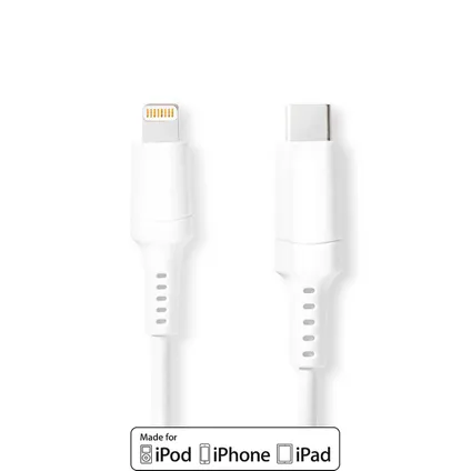 Câble Nedis Lightning Fresh Green Charge USB 2.0 - Apple Lightning - 8 broches 1m blanc 2