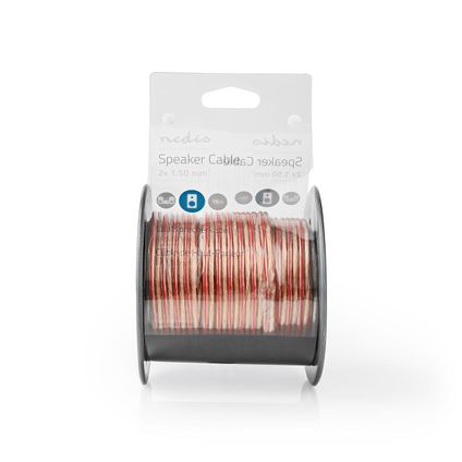 Câble haut parleur Nedis Stylish Titanium Reel 2x 1,50 mm² - cuivre 15m transparent