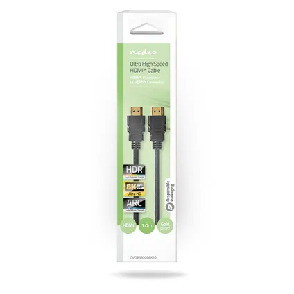 Nedis high speed HDMI-kabel Fresh Green Box HDMI™-connector - HDMI™-connector 1m zwart