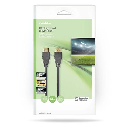 Câble HDMI ultra haute vitesse Nedis Fresh Green Box HDMI™ connecteur - HDMI™ connecteur 5m noir