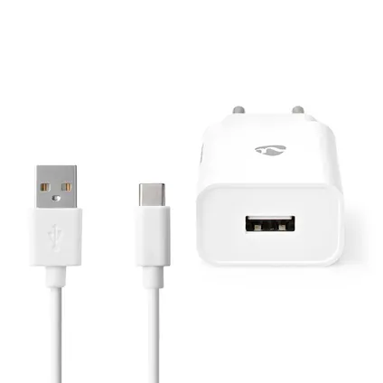 Chargeur mural Nedis Fresh Green Charge USB-A 12W - fonction de charge rapide 1m blanc 3