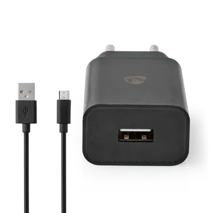Nedis wandlader Fresh Green Charge USB-A 5W - snellaadfunctie 1m zwart 3
