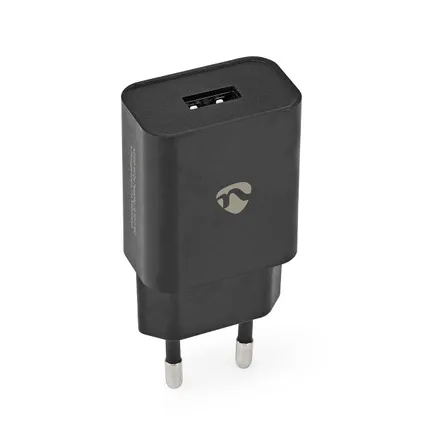 Nedis wandlader Fresh Green Charge USB-A 12W - snellaadfunctie zwart 2