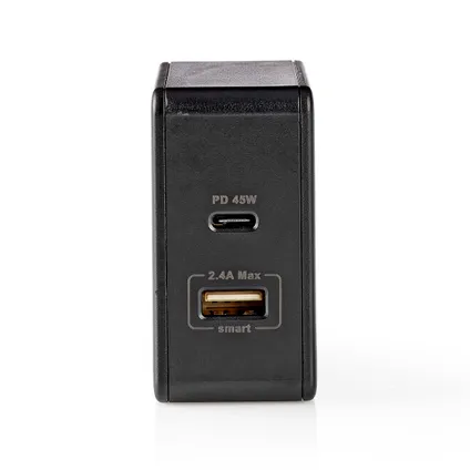 Nedis wandlader Fresh Green Charge USB-A - USB-C 57W - snellaadfunctie zwart 3