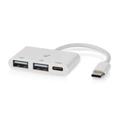 Hub USB Nedis Fresh Green Box 1x USB-C™ - 1x USB-C™ / 2x USB 2.0 A femelle blanc 2