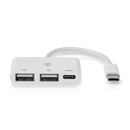 Hub USB Nedis Fresh Green Box 1x USB-C™ - 1x USB-C™ / 2x USB 2.0 A femelle blanc 3