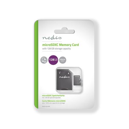 Carte mémoire Nedis Fresh Green microSDXC - 128 GB noir