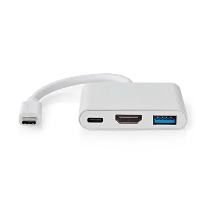 Adaptateur Multi-Ports USB Nedis Fresh Green Box USB 3.2 Gen 1 - USB-C™ mâle 0,10m blanc 3