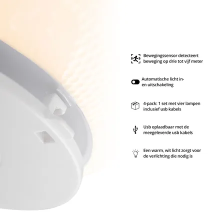 FlinQ Lampe LED à détecteur de mouvement - Eclairage de cuisine - 4-pack 3
