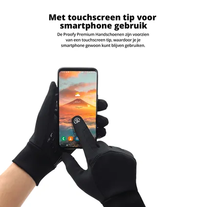 Waterafstotend- en winddichte Handschoenen Premium - Touchscreen - Zwart -L 3