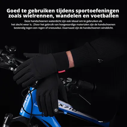Waterafstotend- en winddichte Handschoenen Premium - Touchscreen - Zwart -L 4