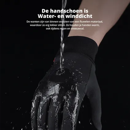 Waterafstotend- en winddichte Handschoenen Premium - Touchscreen - Zwart -L 5