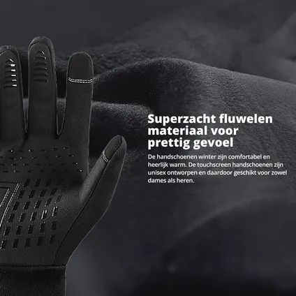 Waterafstotend- en winddichte Handschoenen Premium - Touchscreen - Zwart -L 6
